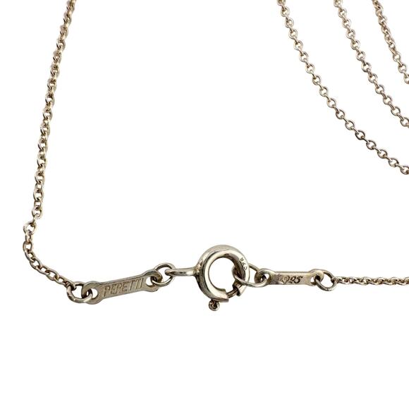 Tiffany and Co Elsa Peretti Medium Teardrop Pendant Necklace 16" - Sterling - Picture 2 of 9